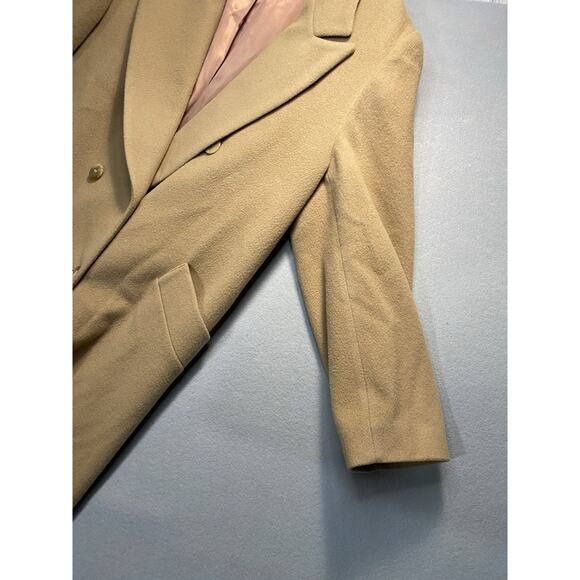 Vintage Pendleton Vintage 100 Virgin Wool Classic Tan Trench Jacket Coat Size 18 - Picture 4 of 9